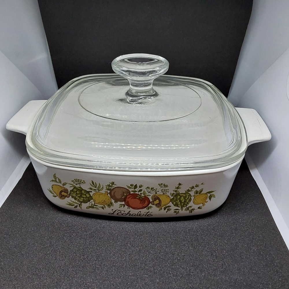 Vintage Corning Ware Casserole Dish W/Lid A-1-B Spice Of Life 1 Quart L'Echalote